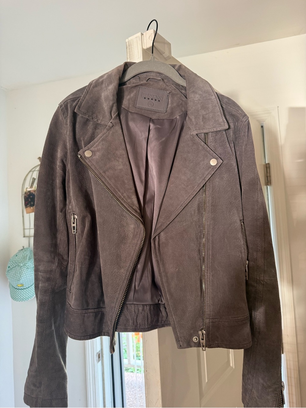 Grey suede “leather” jacket